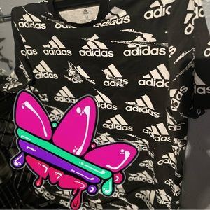 Adidas glitchy logo shirt